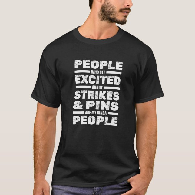 T-shirt L'Équipe Du Joueur De Bowling Strike Pins Bowler B (Devant)