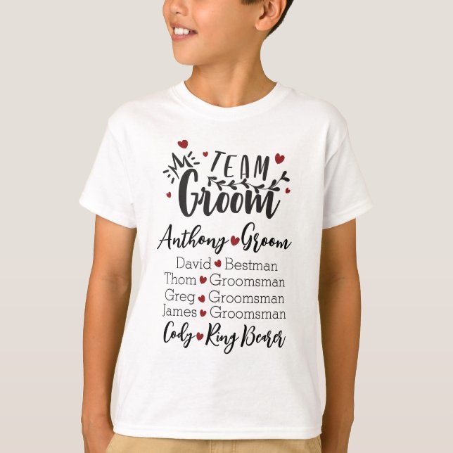 T-shirt L'équipe du marié en style (Devant)