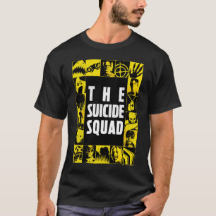T-shirt L'équipe du suicide   Blocs d'icônes jaune et no