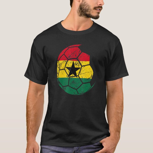 T-shirt L'Équipe Nationale De Football Du Ghana Appuie L'É (Devant)
