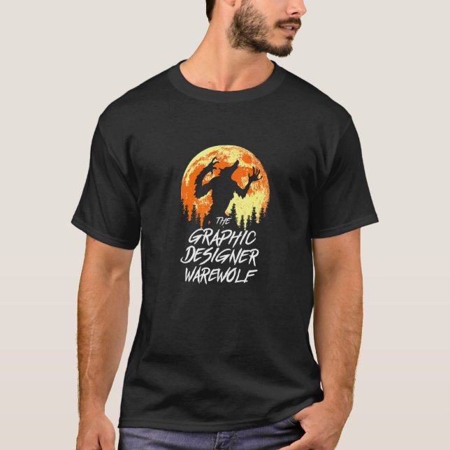 T-shirt L'Er Graphique Werewolf Halloween Graphiste S (Devant)