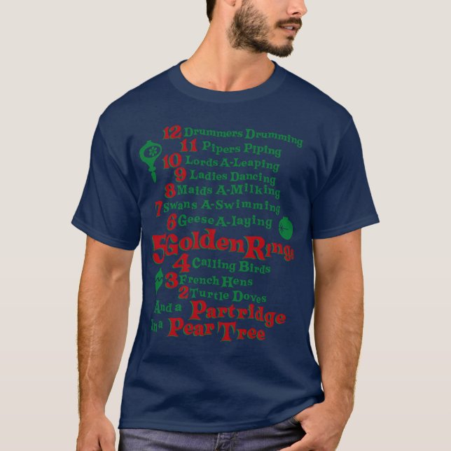 T-shirt Les 12 jours de Noël (Devant)