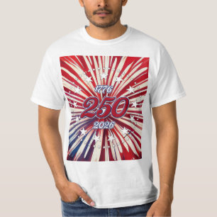 T-shirt Les 250 ans d'Amérique 1776-2026 Feux d'artifice R