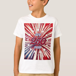 T-shirt Les 250 ans d'Amérique 1776-2026 Feux d'artifice R