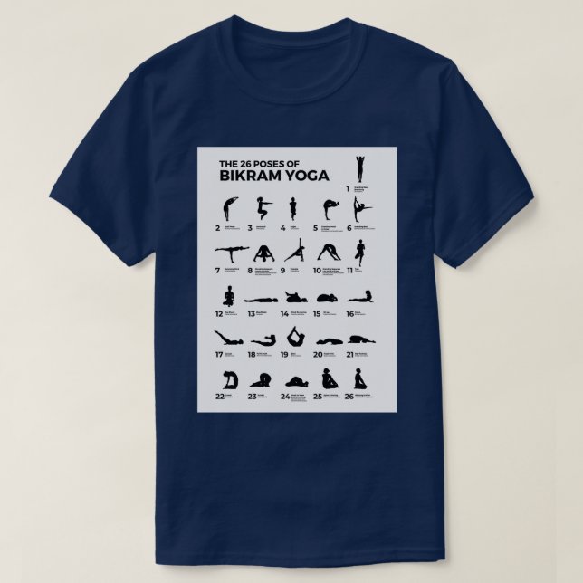 T-shirt Les 26 Poses De Bikram Yoga (Design devant)