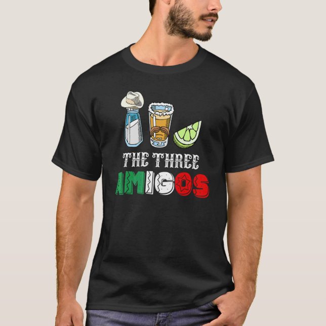 T-shirt Les 3 Amigos Salt Tequila & Lime Cinco De M (Devant)
