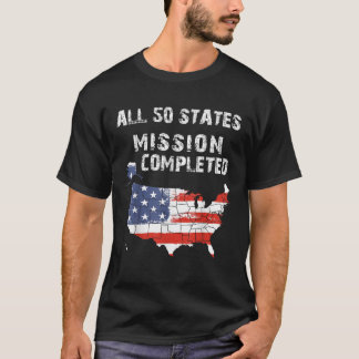 T-shirt Les 50 États Mission Terminé Grunge Voyageurs N