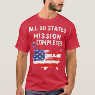T-shirt Les 50 États Mission Terminé Grunge Voyageurs N