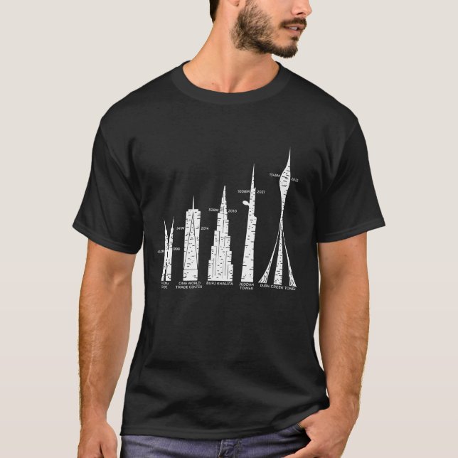 T-shirt les 7 plus grands bâtiments du monde (Devant)