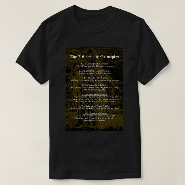T-shirt Les 7 principes hermétiques Philo grec et égyptien (Design devant)