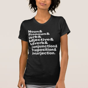 T-shirt Les 8 parties de la parole en langue anglaise