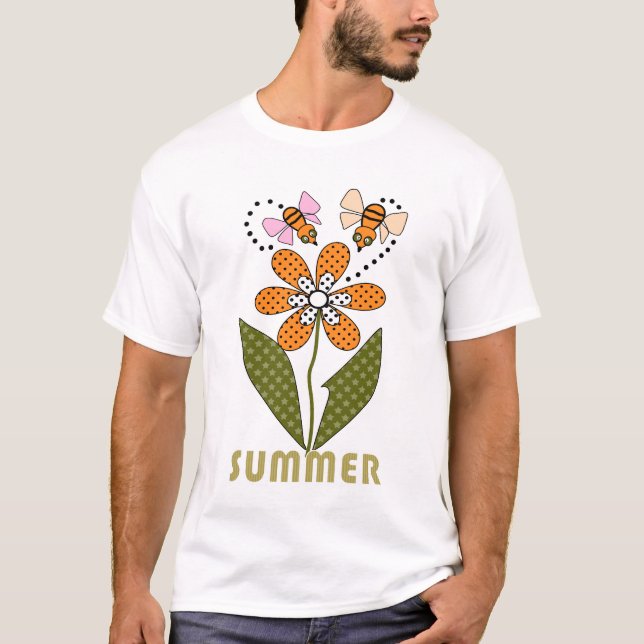 T-shirt les abeilles aiment l'été et moi aussi (Devant)