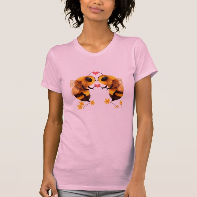 T-shirt LES ABEILLES DANS LOVE-Bella+Canvas Tee mince pour (Devant)