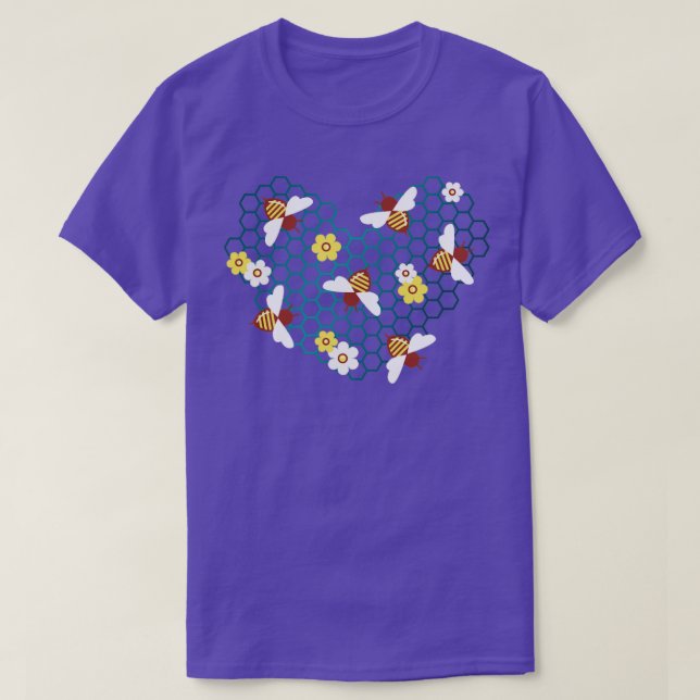T-shirt Les abeilles dans mon coeur (Design devant)