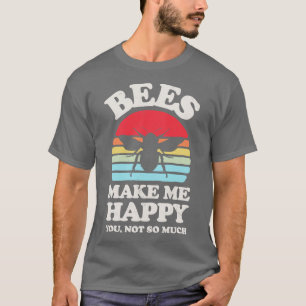 T-shirt Les abeilles me rendent heureux Sunset Retro pour