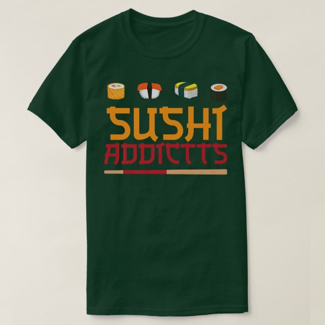T-shirt Les accros du sushi Kawaii Japonais drôle Sushi Lo (Design devant)
