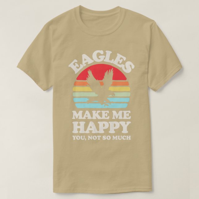 T-shirt Les aigles me rendent heureux Sunset Retro pour le (Design devant)