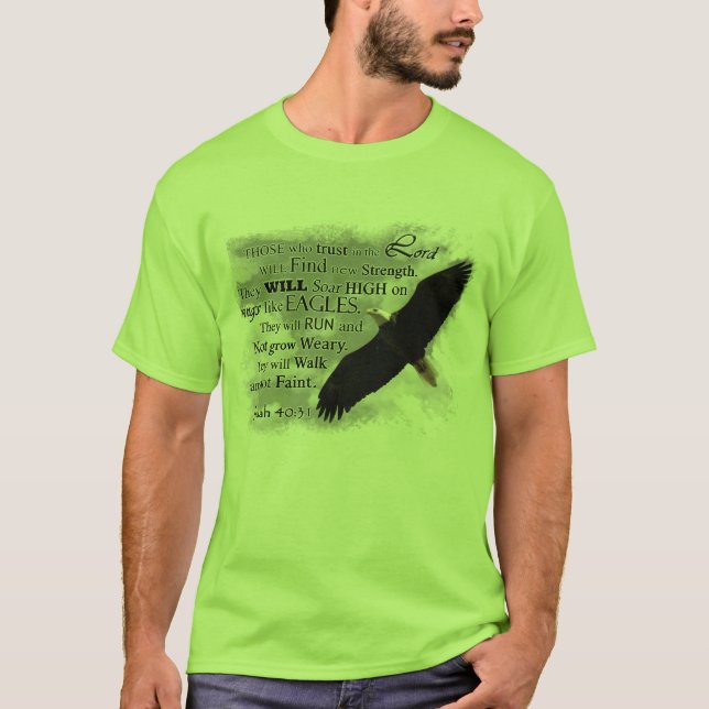 T-shirt Les ailes de 40:31 d'Isaïe aiment des aigles (Devant)