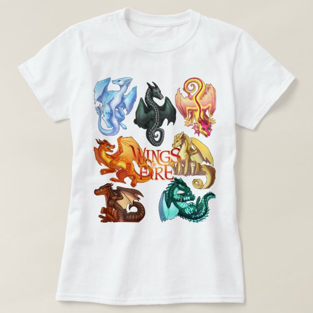 T-shirt Les ailes de feu rétro Ensemble Rainwings Dragon (Design devant)