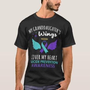 T-shirt Les Ailes De Ma Petite-Fille Couvrent Le Ruban De