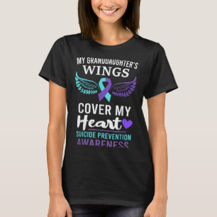 T-shirt Les ailes de ma petite-fille couvrent le ruban de