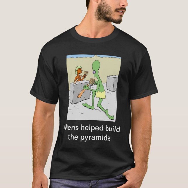T-shirt Les aliens aidés construisent les pyramides (Devant)