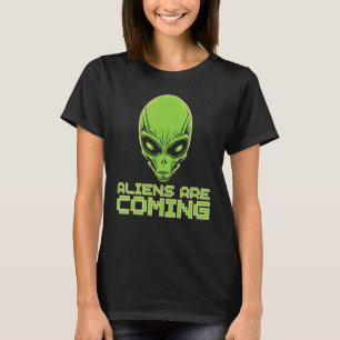 T-shirt Les Aliens arrivent Tête d'alien UFO Festival Huma