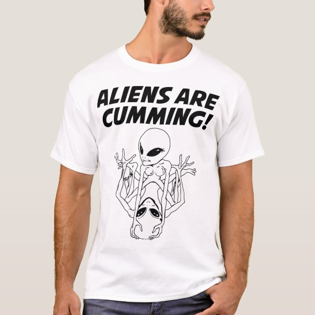 T-shirt Les Aliens Cumulent Drôle Squelette (Devant)