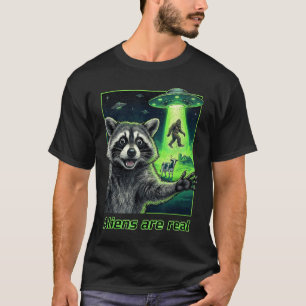 T-shirt Les aliens sont réels raton laveur selfie ovni big