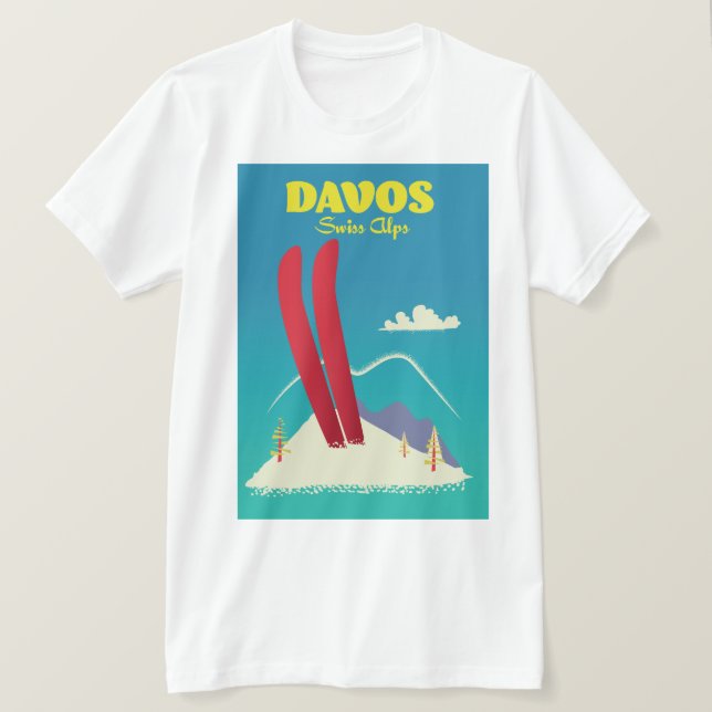 T-shirt Les Alpes suisses de Davos (Design devant)