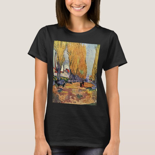 T-shirt Les Alyscamps (cimetière) par Vincent van Gogh (Devant)