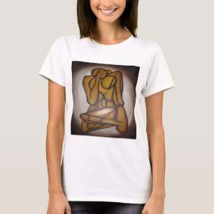 T-shirt Les Amateurs Abstraits Art Contemporain En Ocre Et