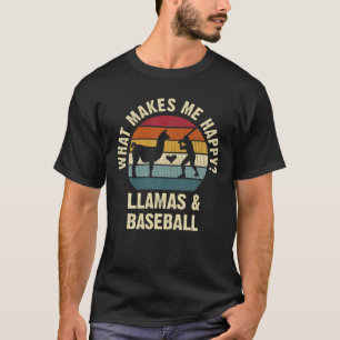 T-shirt Les Amateurs De Baseball Et De Llama Vintage Funny