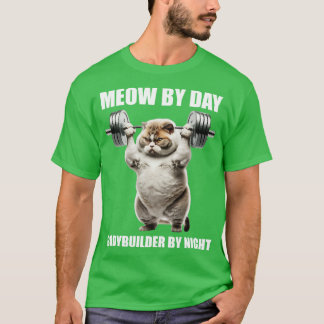 T-shirt Les Amateurs De Fitness Chat Cadeau Meow By Day Bo