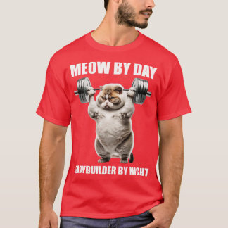 T-shirt Les Amateurs De Fitness Chat Cadeau Meow By Day Bo
