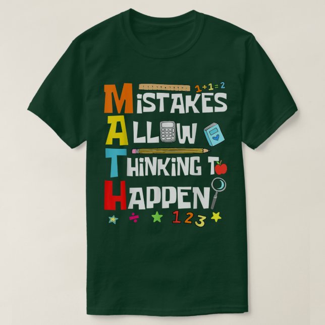 T-shirt Les Amateurs De Maths Retournent À L'École Les Err (Design devant)