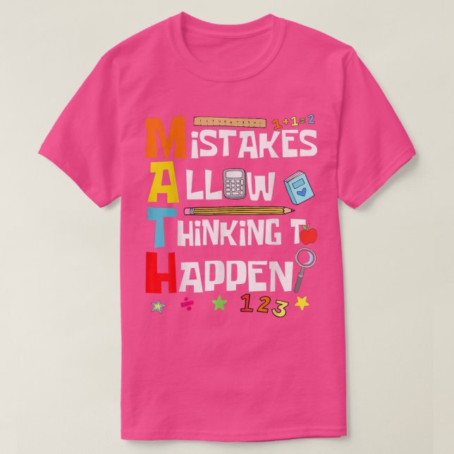 T-shirt Les Amateurs De Maths Retournent À L'École Les Err (Design devant)