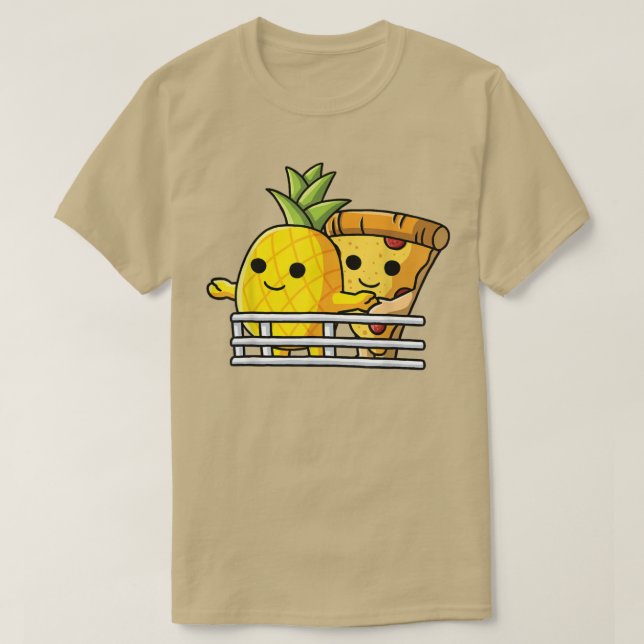 T-shirt Les Amateurs De Pizza Hawaii Posent L'Ananas Et La (Design devant)