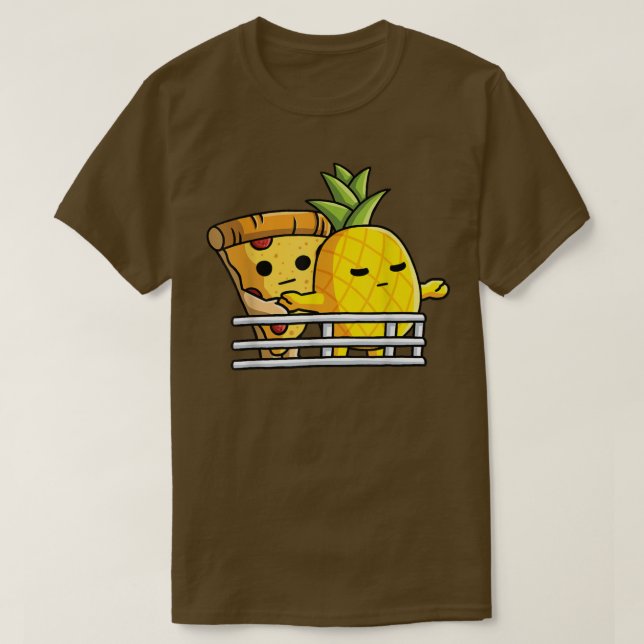 T-shirt Les Amateurs De Pizza Hawaii Posent L'Ananas Et La (Design devant)