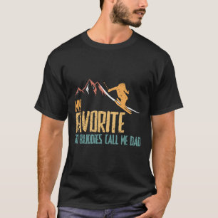 T-shirt Les amateurs de ski favoris Appelez-moi Papa Retro