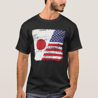 T-shirt Les Américains japonais Drapeau américain Drapeau