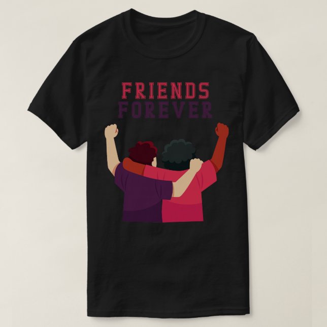 T-shirt Les amis cool vous dévoilent pour toujours la jour (Design devant)