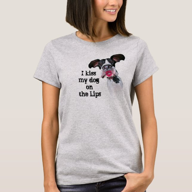 T-shirt Les amis de great dane embrassent mon chien (Devant)