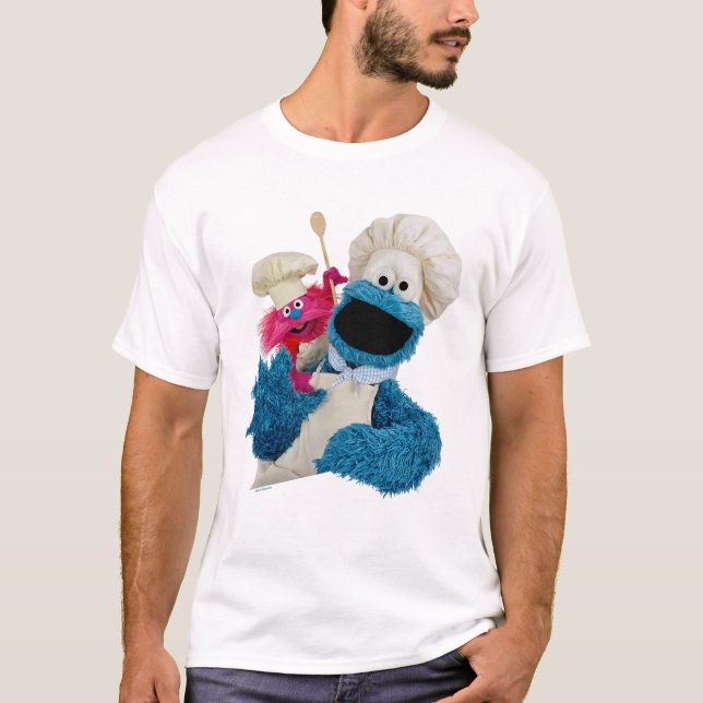 T-shirt Les amis du camion de cuisine de Cookie Monster (Devant)
