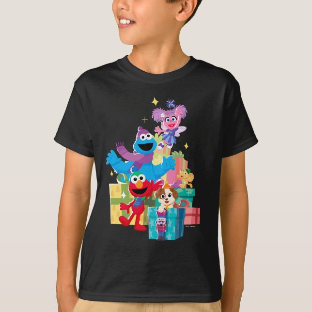 T-shirt Les amis et les cadeaux de Sesame Street (Devant)
