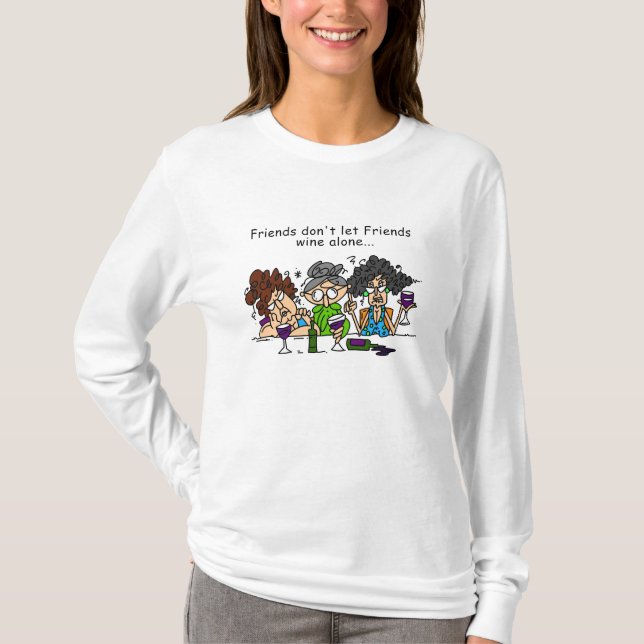 T-shirt Les amis ne laissent pas seul le vin d'amis (Devant)