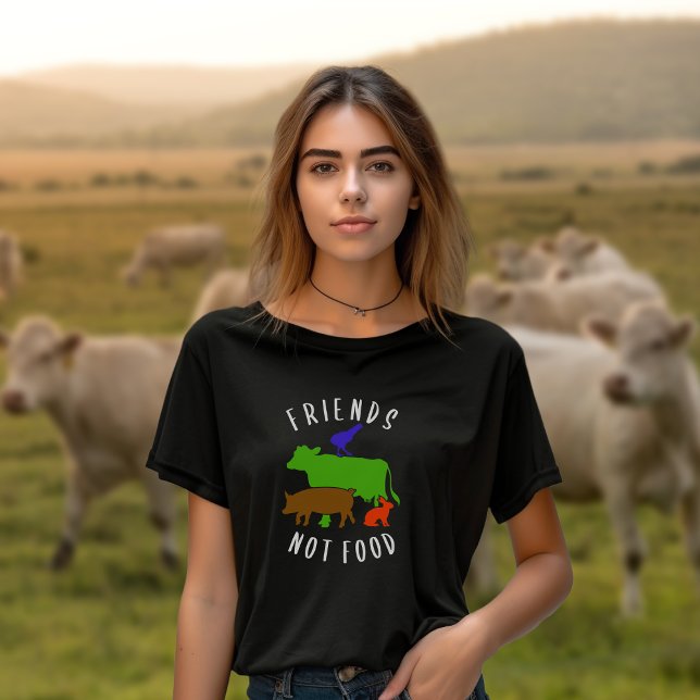 T-shirt Les amis pas la nourriture, les droits des animaux (Créateur téléchargé)