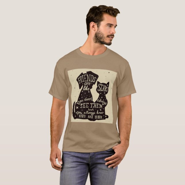 T-shirt Les amis sont comme des étoiles (Devant entier)
