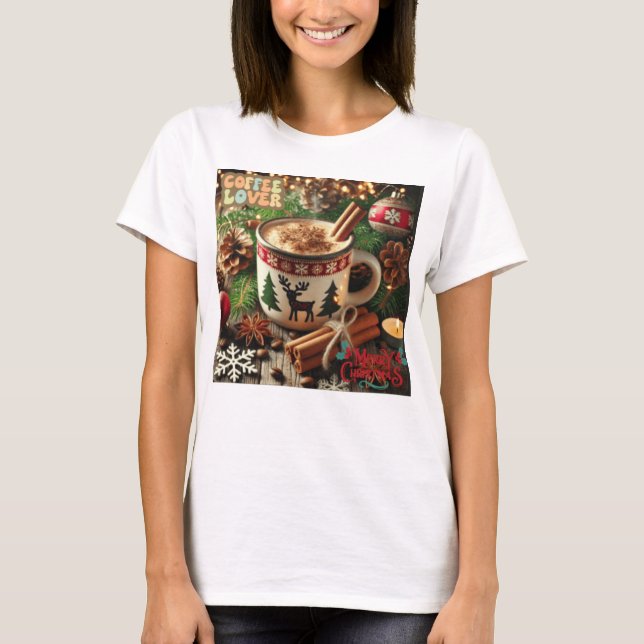 T-SHIRT LES AMOUREUX DE CAFÉ  JOYEUX NOËL (Devant)