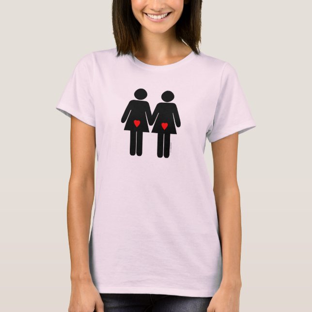 T-shirt Les amoureux lesbiennes (Devant)